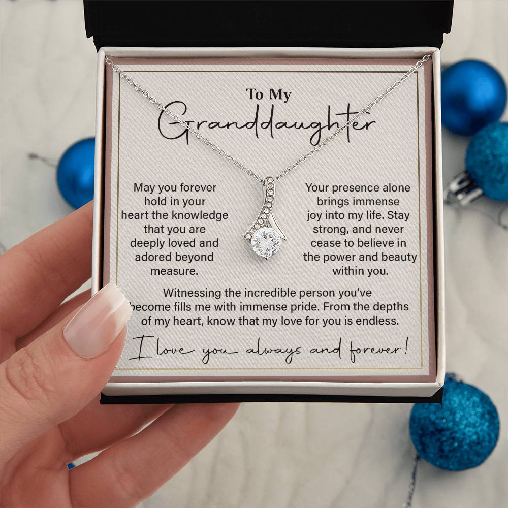 Granddaughter Gift Necklace with Heartfelt Love Message