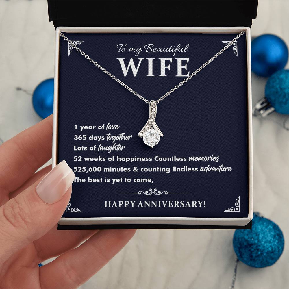1st Anniversary Necklace Gift for Wife – Elegant Box