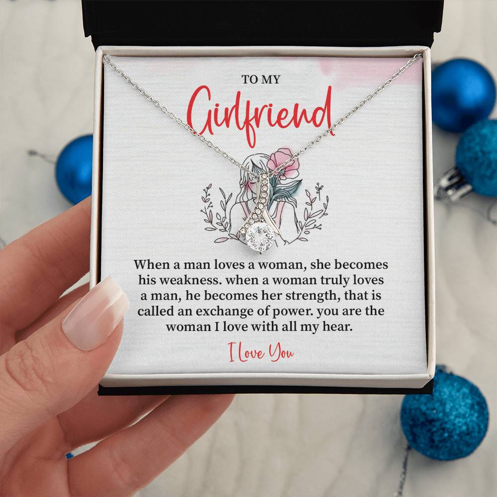 Romantic Necklace for Girlfriend – I Love You Message Card