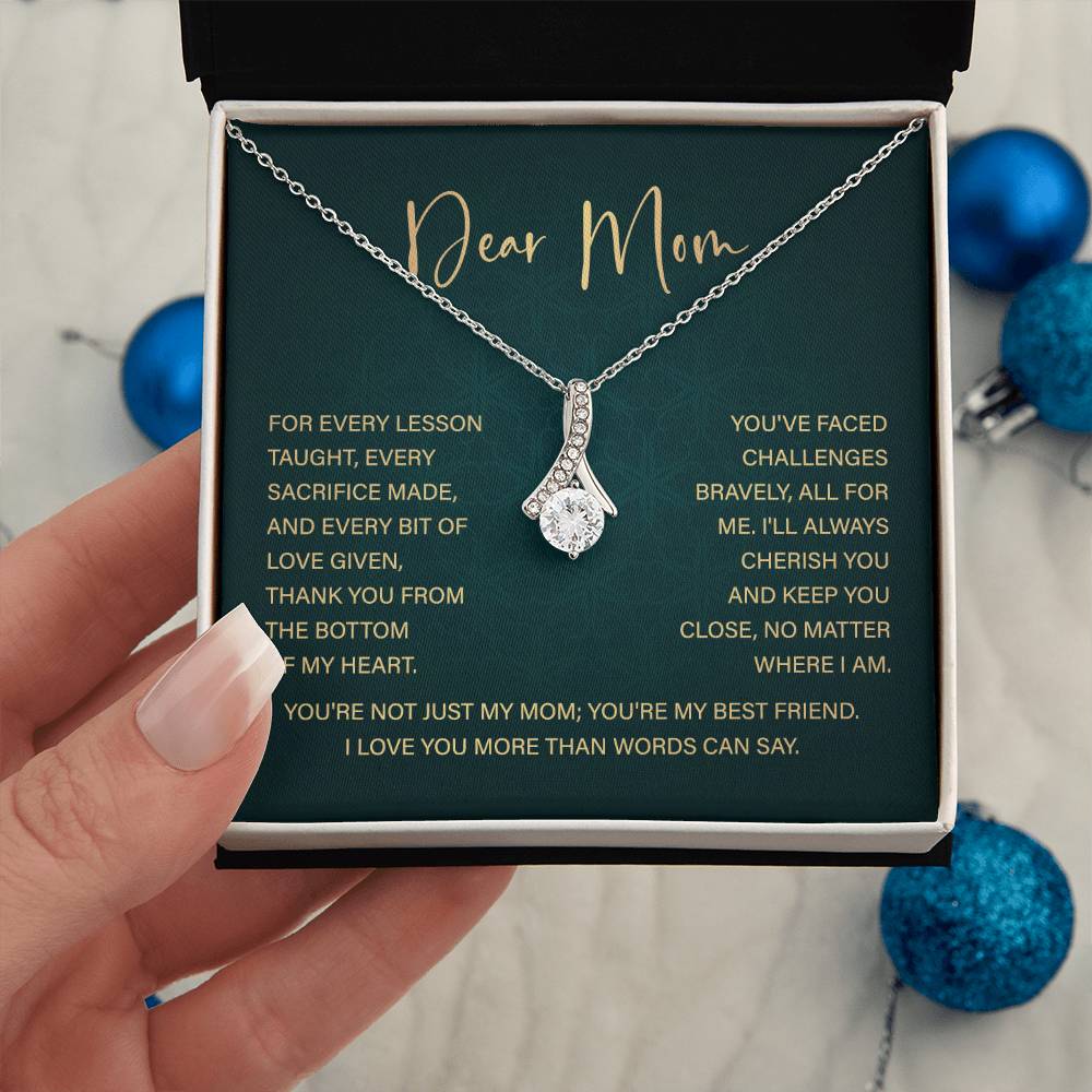 Dear Mom Mother’s Day Necklace From Daughter/son Special Birthday Jewelry For Mother Best Anniversary Necklace Gift Thoughtful Christmas Gift Just Because Necklace Gift Heart-shaped Jewelry Sentimental Necklace With Message Card