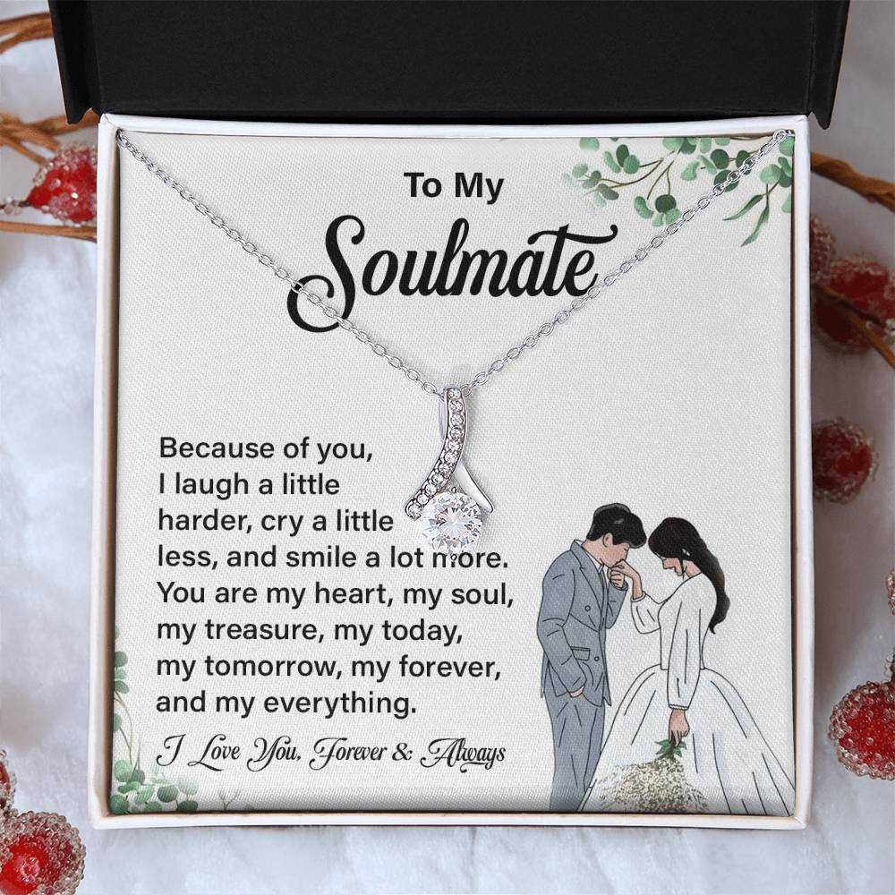 Soulmate Pendant Necklace Gift with Message Card
