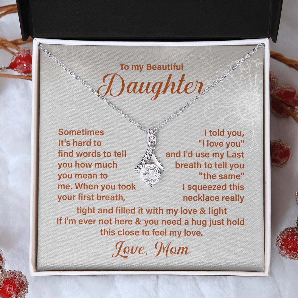 Daughter Necklace Gift from Mom – Message Card and Gift Box