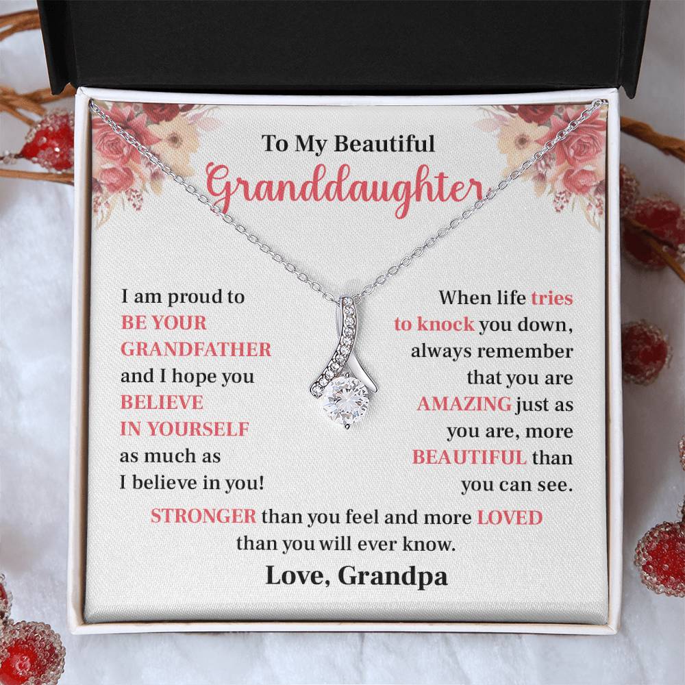 Grandpa to Granddaughter Necklace – You Are Loved & Strong