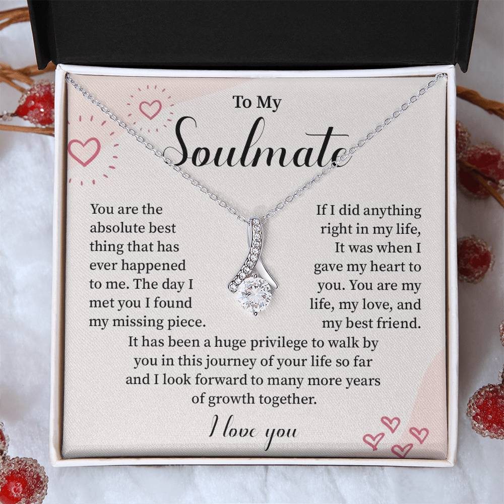 Romantic Soulmate Necklace for Her – Message Card Gift