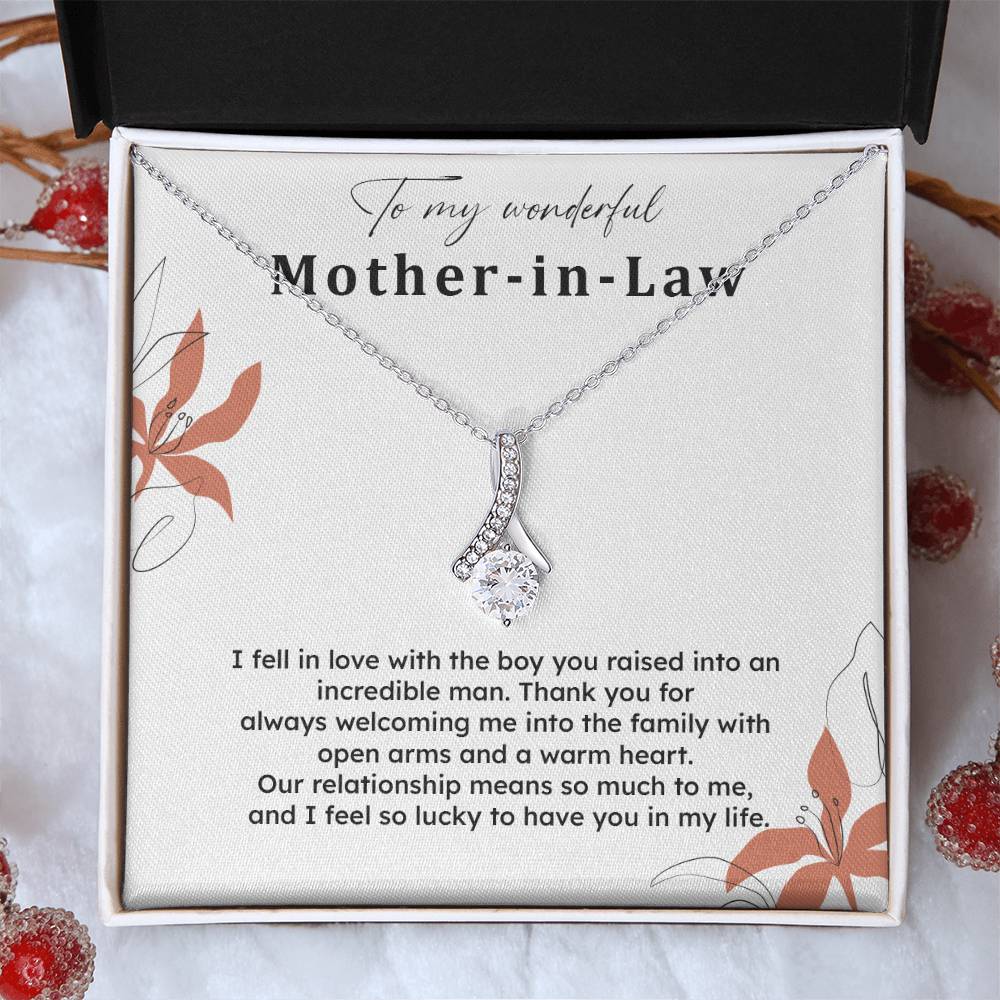 To My Wonderful Mother-in-law Necklace Mother-in-law Necklace Gift Thank You Gift For Mother-in-law Sentimental Mother-in-law Jewelry Jewelry For Mother-in-law Emotional Gift For Mother-in-law Meaningful Gift For Mother-in-law Mother Sentimental Jewelry