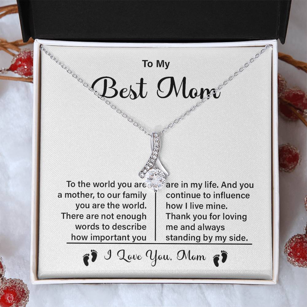 Best Mom Necklace Gift with Heartfelt Message Card
