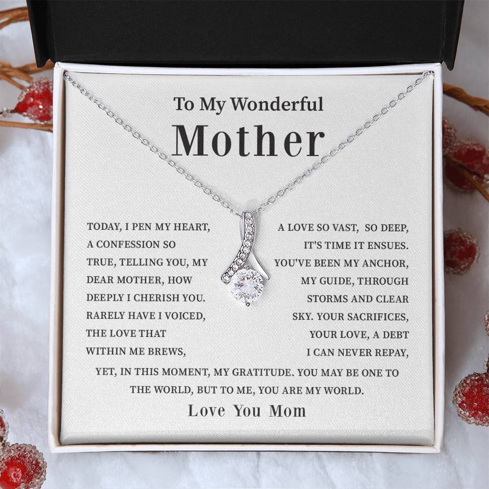 To My Wonderful Mother Love You Forever Mom Necklace Wonderful Mother Necklace Gift Unique Gift For Mother-child Bond Meaningful Gift For Mom Special Occasion Gift For Mom Unique Family Bond Necklace Spiritual Bond With Mom Necklace