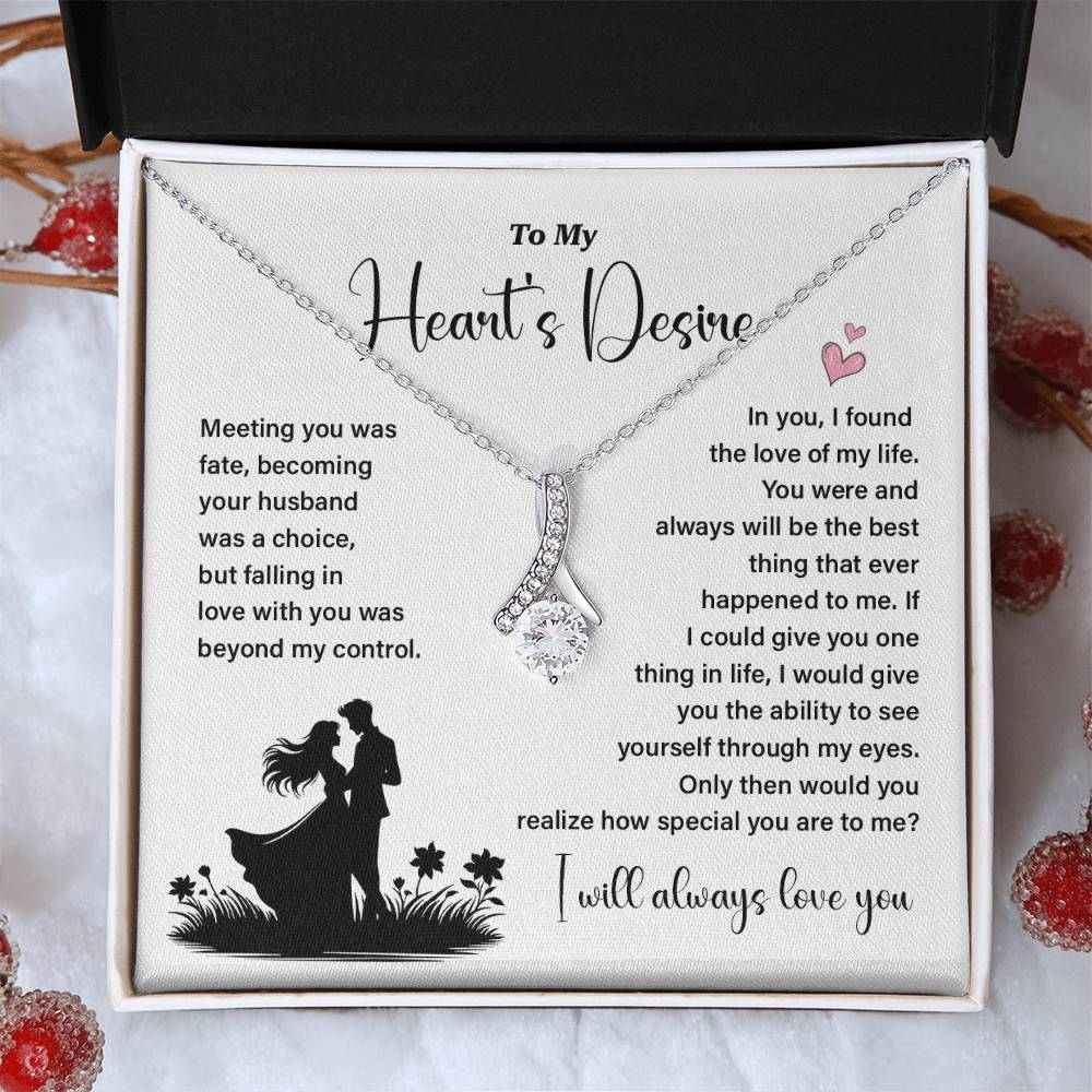 Heart’s Desire Necklace Gift for Wife – Love Card Box