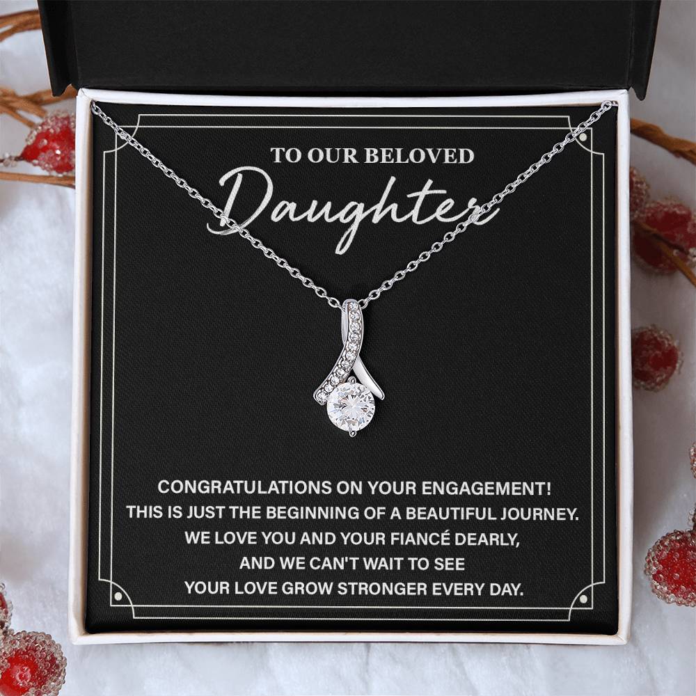 To Our Beloved Daughter Daughter Engagement Necklace Sentimental Gift For Daughter’s Engagement Jewelry Gift For Daughter’s Engagement Daughter’s Special Day Necklace Emotional Engagement Gift For Daughter Wedding Journey Gift For Daughter