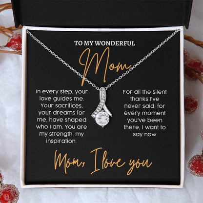 To My Wonderful Mom, Unique Mother’s Day Love Necklace Unique Engraved Mother's Day Pendant Unique Mother's Day Love Message Pendant Dreams For Me Necklace Appreciation Necklace Gift Gratitude Jewelry