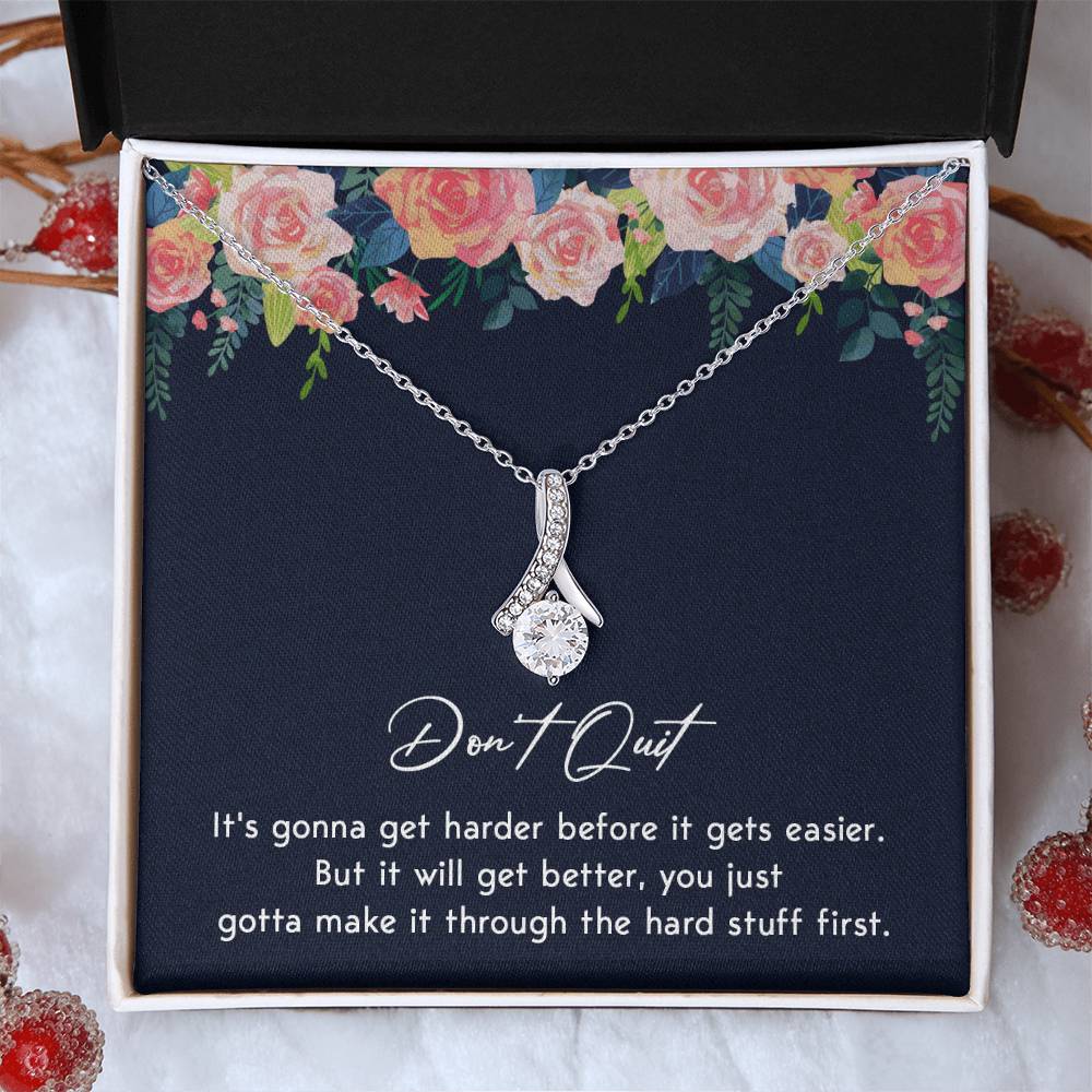 Don't Quit Meaningful Gift Don't Quit Necklace Supportive Gift You Are Strong Necklace Cancer Survivor Jewelry Stronger Necklace Braver Necklace Breast Cancer Necklace For Soulmate Motivational Jewelry Emotional Connection Necklace Never Give Up Necklace