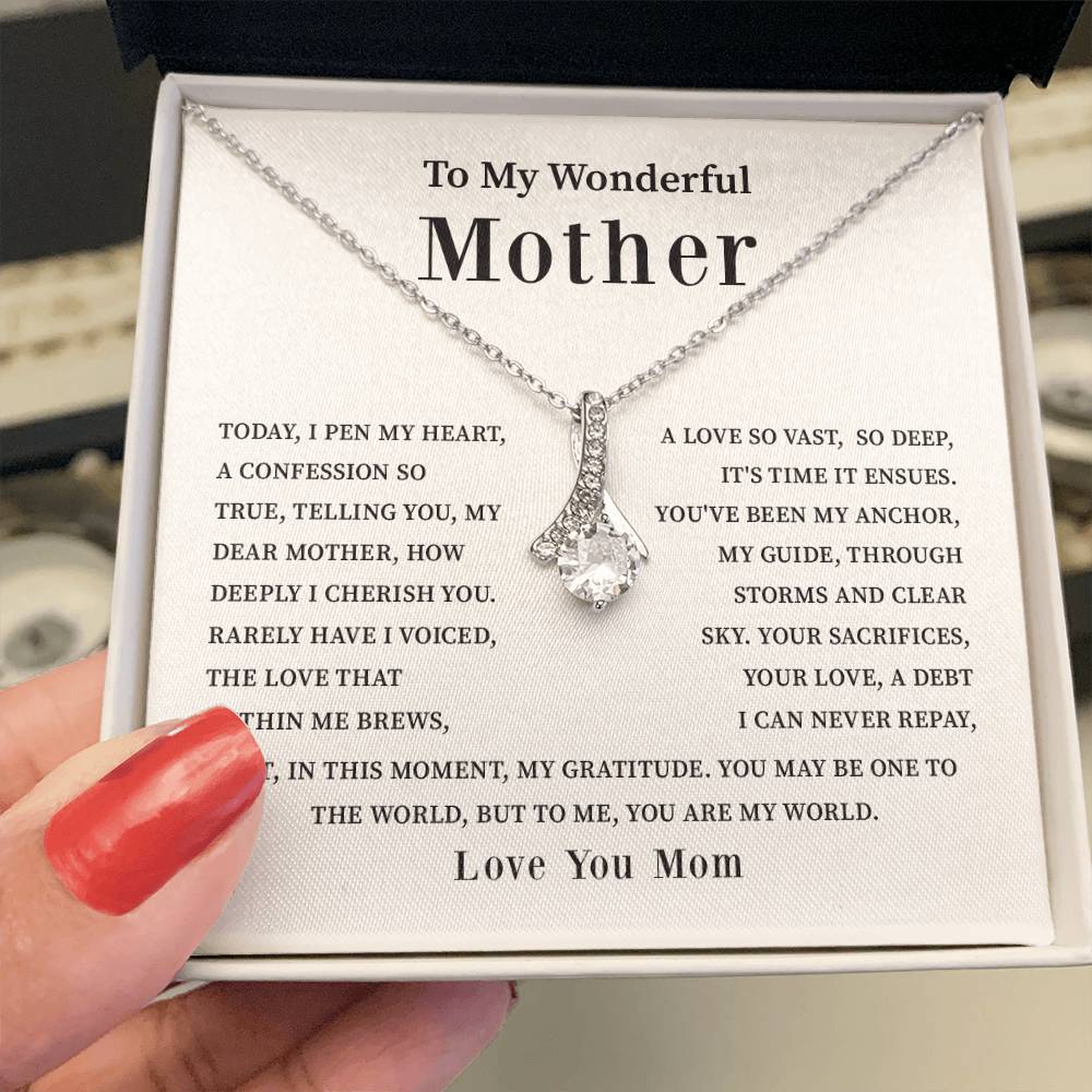 To My Wonderful Mother Love You Forever Mom Necklace Wonderful Mother Necklace Gift Unique Gift For Mother-child Bond Meaningful Gift For Mom Special Occasion Gift For Mom Unique Family Bond Necklace Spiritual Bond With Mom Necklace