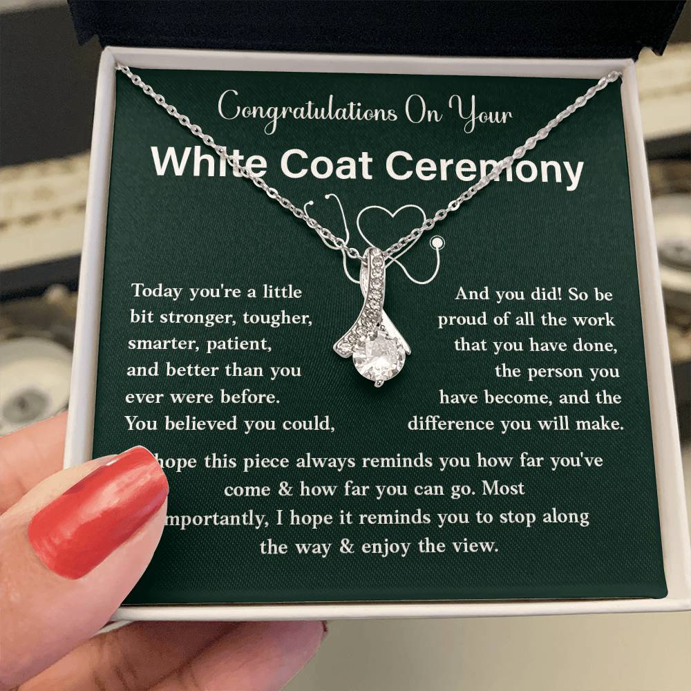 Congratulations On Your White Coat Ceremony Congratulations Necklace Stronger And Smarter Necklace Meaningful Gift For Graduates Motivational Jewelry Personal Growth Jewelry Best Wishes Necklace Enjoy The View Necklace