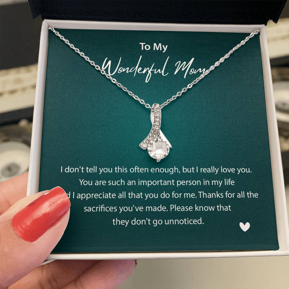 To My Wonderful Mom Wonderful Mom Necklace Gift Unique Gift For Mother-child Bond Unique Gift For Mother-child Bond Necklace For Family Bond Thoughtful Gift For Mother-child Bond Spiritual Bond With Mom Necklace Spiritual Bond With Mom Necklace