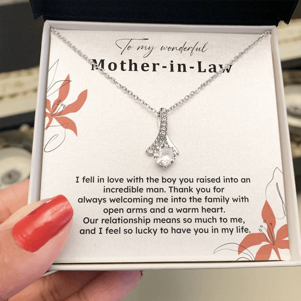 To My Wonderful Mother-in-law Necklace Mother-in-law Necklace Gift Thank You Gift For Mother-in-law Sentimental Mother-in-law Jewelry Jewelry For Mother-in-law Emotional Gift For Mother-in-law Meaningful Gift For Mother-in-law Mother Sentimental Jewelry