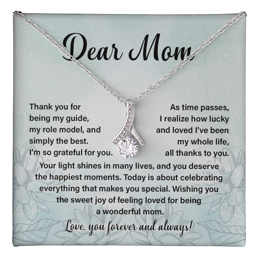 Dear Mom, Guide Pendant For Her Heartfelt Necklace For Love Role Model Jewelry For Mom Thank You Gift Sentimental Necklace Sweet Gift For A Special Woman Appreciation Necklace For Her Thoughtful Gift Sentimental Pendant