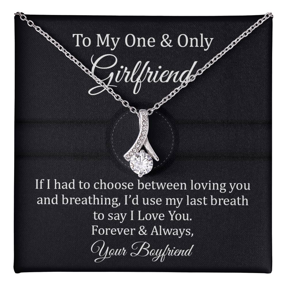 Girlfriend Necklace Gift with Romantic Quote from Him