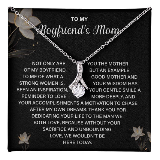 Boyfriend’s Mom Necklace Gift with Floral Message Card