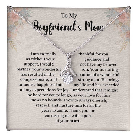 Boyfriend’s Mom Necklace Gift with Sentimental Card