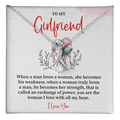 Romantic Necklace for Girlfriend – I Love You Message Card