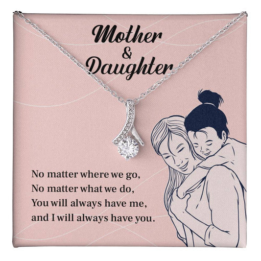Mother Daughter Necklace Gift with Love Message