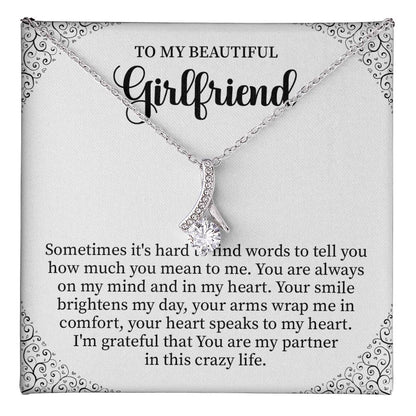 Girlfriend Necklace Gift with Heartfelt Message Card