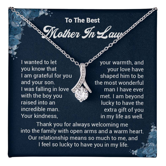 Mother-in-Law Necklace Gift from Bride with Message Card