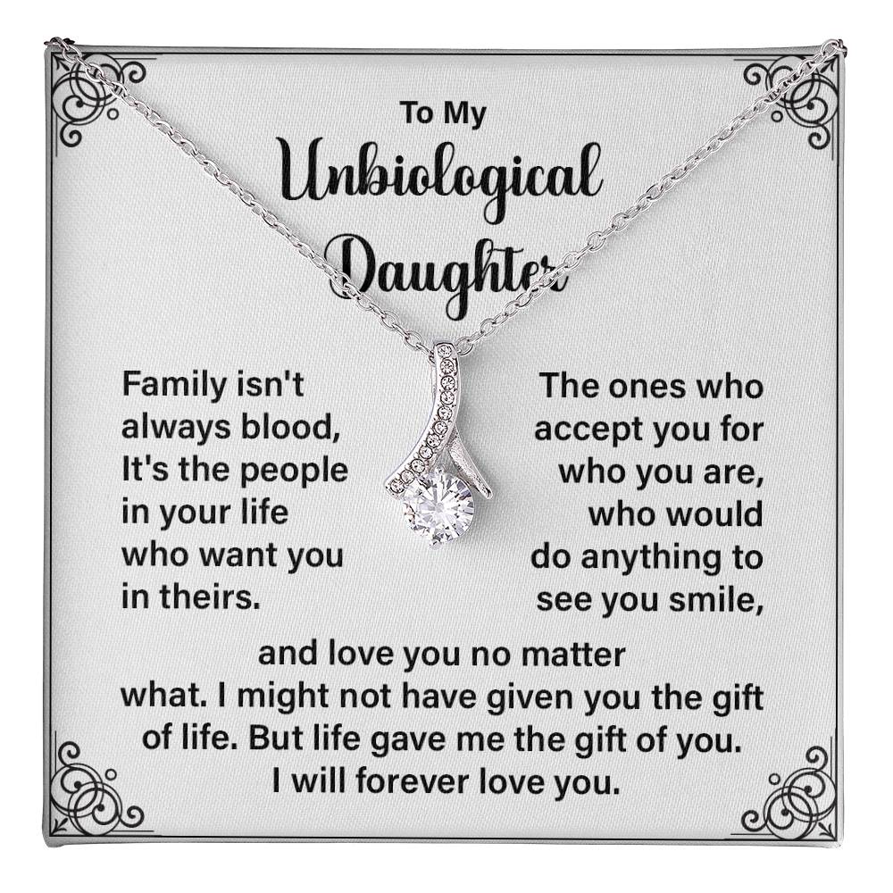 Unbiological Daughter Necklace with Gift Box