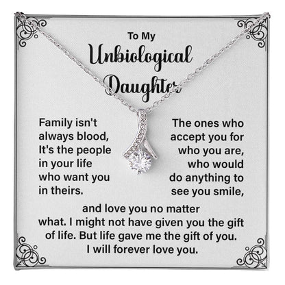 Unbiological Daughter Necklace with Gift Box
