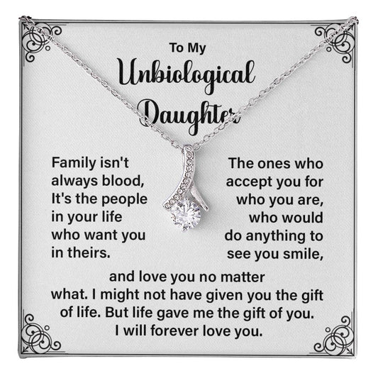 Unbiological Daughter Necklace with Gift Box