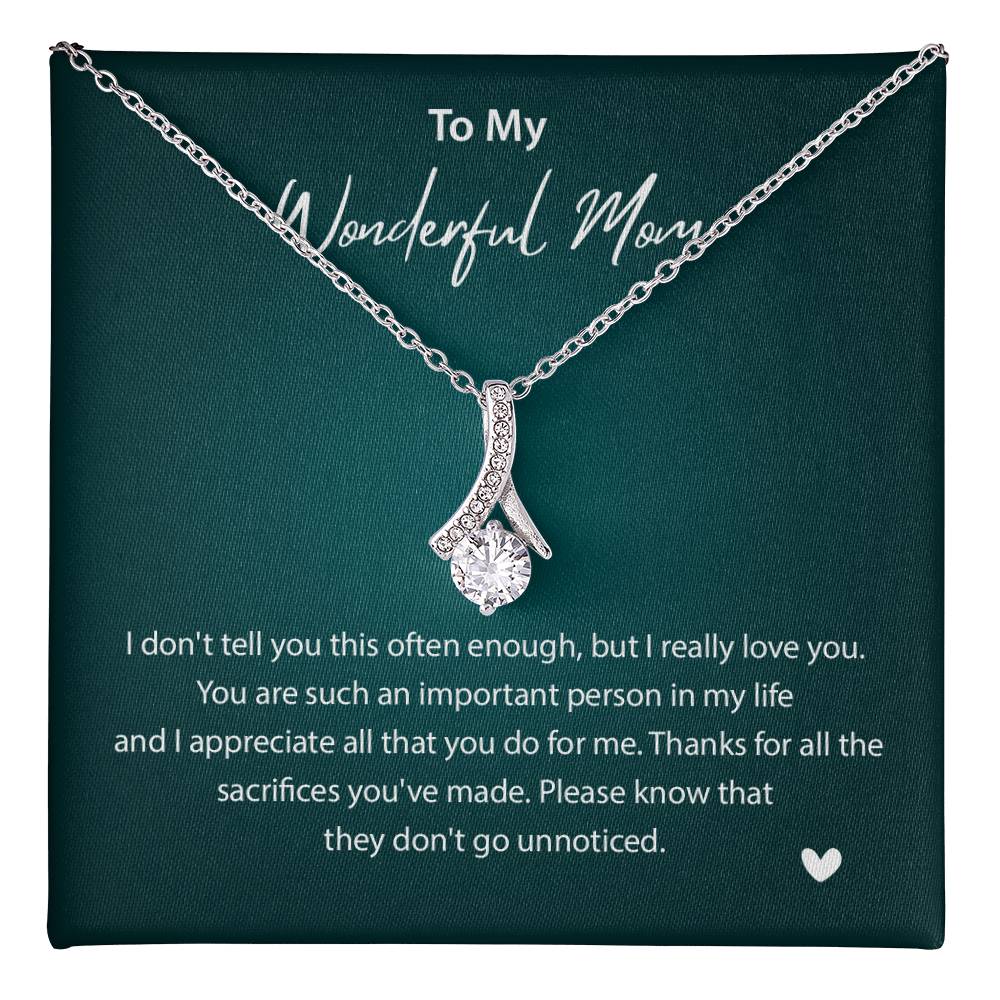 To My Wonderful Mom Wonderful Mom Necklace Gift Unique Gift For Mother-child Bond Unique Gift For Mother-child Bond Necklace For Family Bond Thoughtful Gift For Mother-child Bond Spiritual Bond With Mom Necklace Spiritual Bond With Mom Necklace