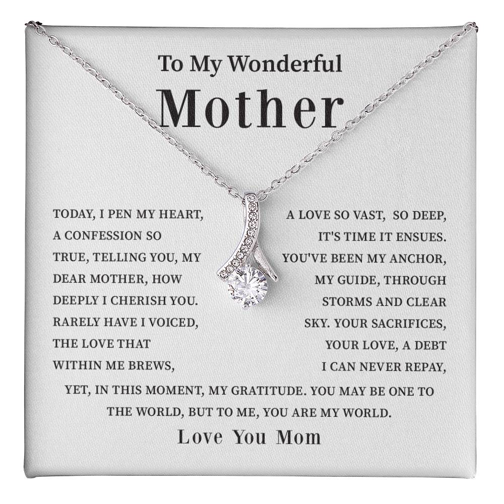 To My Wonderful Mother Love You Forever Mom Necklace Wonderful Mother Necklace Gift Unique Gift For Mother-child Bond Meaningful Gift For Mom Special Occasion Gift For Mom Unique Family Bond Necklace Spiritual Bond With Mom Necklace