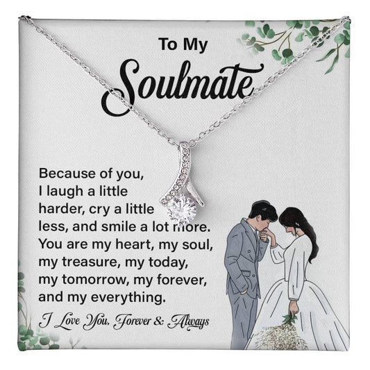Soulmate Pendant Necklace Gift with Message Card