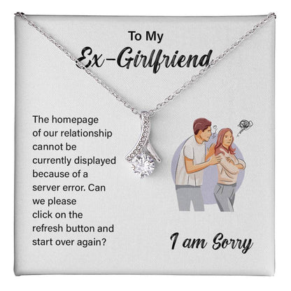 Funny Ex-Girlfriend Apology Necklace with Gift Card