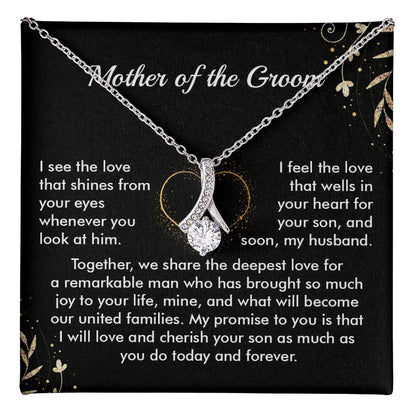 Mother of Groom Necklace Gift from Bride Message Card