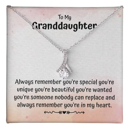 To My Granddaughter Necklace Gift From Grandparents With Message Card