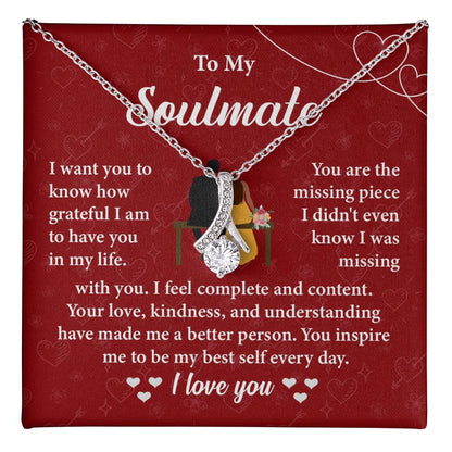 Soulmate Necklace Gift for Her – Message Card Box