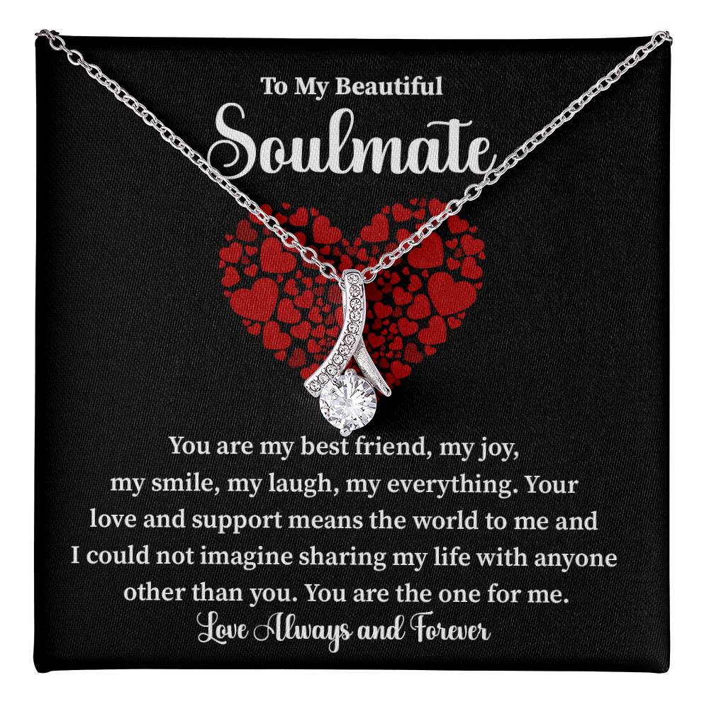 Soulmate Necklace Gift for Her with Love Note Card