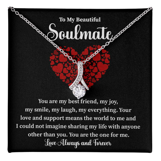 Soulmate Necklace Gift for Her with Love Note Card