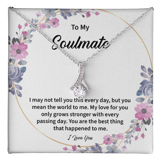 Soulmate Necklace Gift for Her – Love Message Card