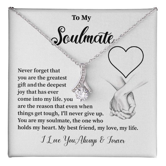 Soulmate Necklace Gift for Her – Message Card and Gift Box