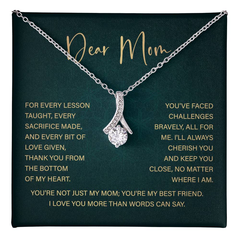 Dear Mom Mother’s Day Necklace From Daughter/son Special Birthday Jewelry For Mother Best Anniversary Necklace Gift Thoughtful Christmas Gift Just Because Necklace Gift Heart-shaped Jewelry Sentimental Necklace With Message Card