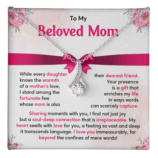 Mother Daughter Necklace Gift with Heartfelt Message Card