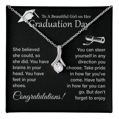 Graduation Necklace Gift For Girl With Encouragement Card