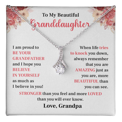 Grandpa to Granddaughter Necklace – You Are Loved & Strong