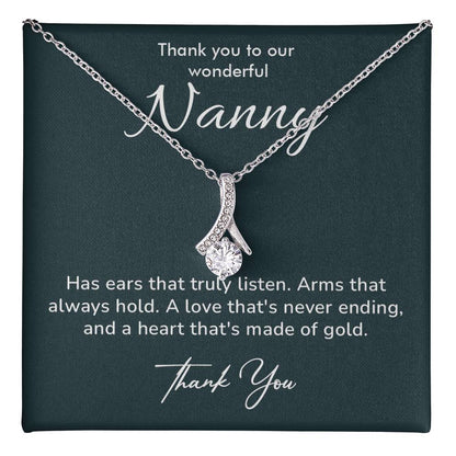 Nanny Necklace Thank You Gift with Heartfelt Message Card