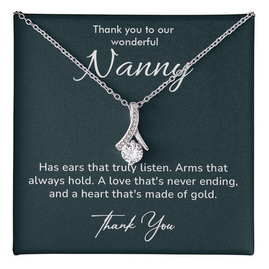 Nanny Necklace Thank You Gift with Heartfelt Message Card
