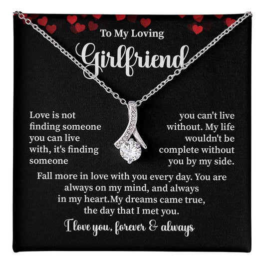 To My Loving Girlfriend Necklace with Message Card