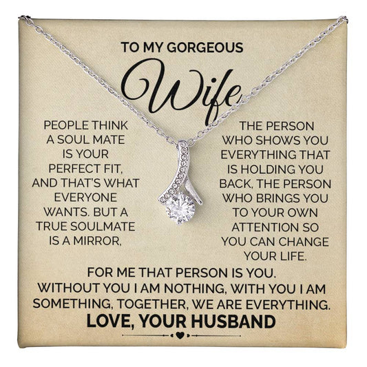 Wife Soulmate Necklace from Husband With Message Card