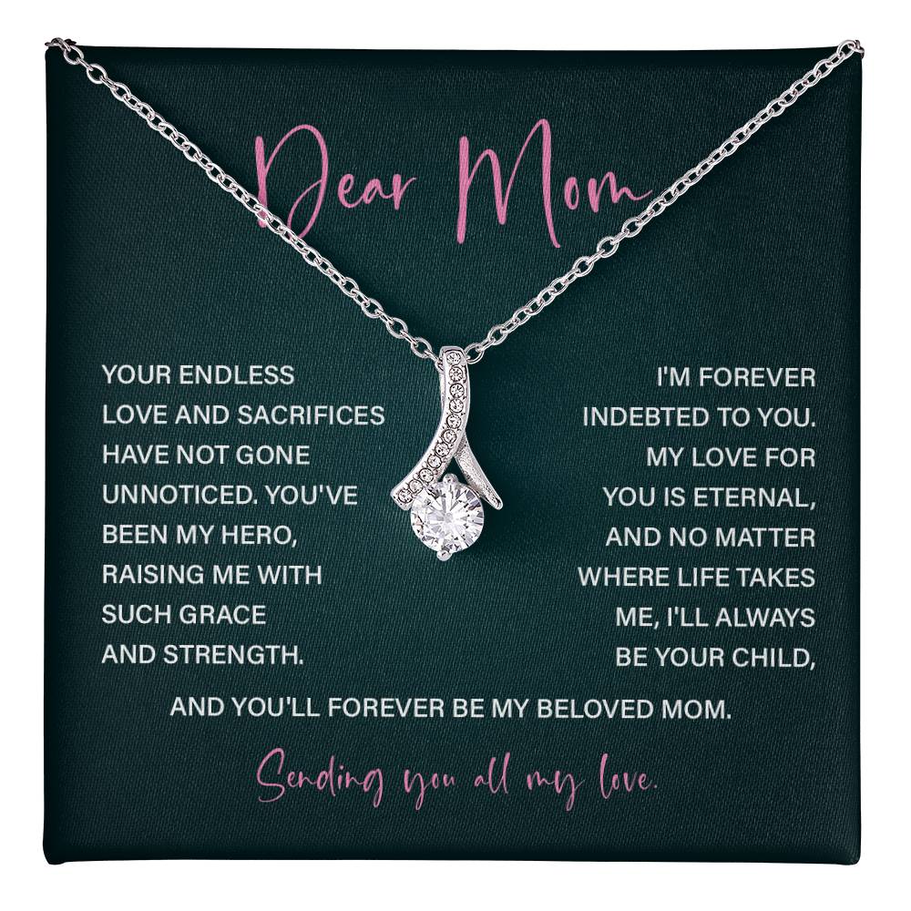 Dear Mom Mother’s Day Necklace For Mom Sentimental Birthday Gift Sentimental Anniversary Gift Christmas Jewelry Gift Best Thank You Gift  Special Necklace Jewelry Gift With Message Card